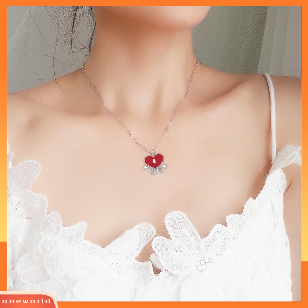 [EONE] Liontin Kalung Pribadi Berbentuk Hati Rantai Salib Geometris Electroplating Leher Ornamen Colorfast Bad Bunny Heart Necklace Perhiasan Aksesori