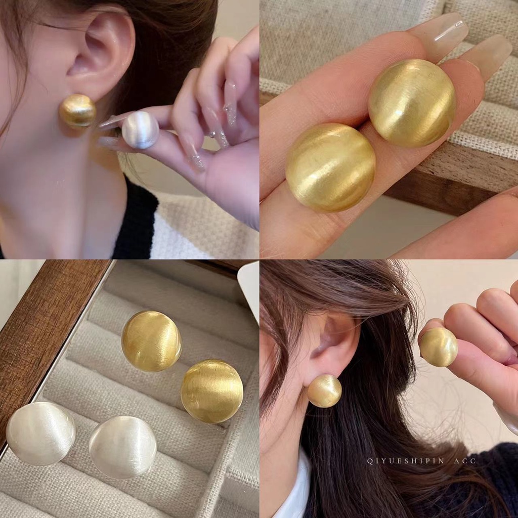 Sensasi Canggih matte Lus Setengah Lingkaran Anting Perempuan2023 Kepribadian Meledak Baru Temperamen lady earrings earrings earrings