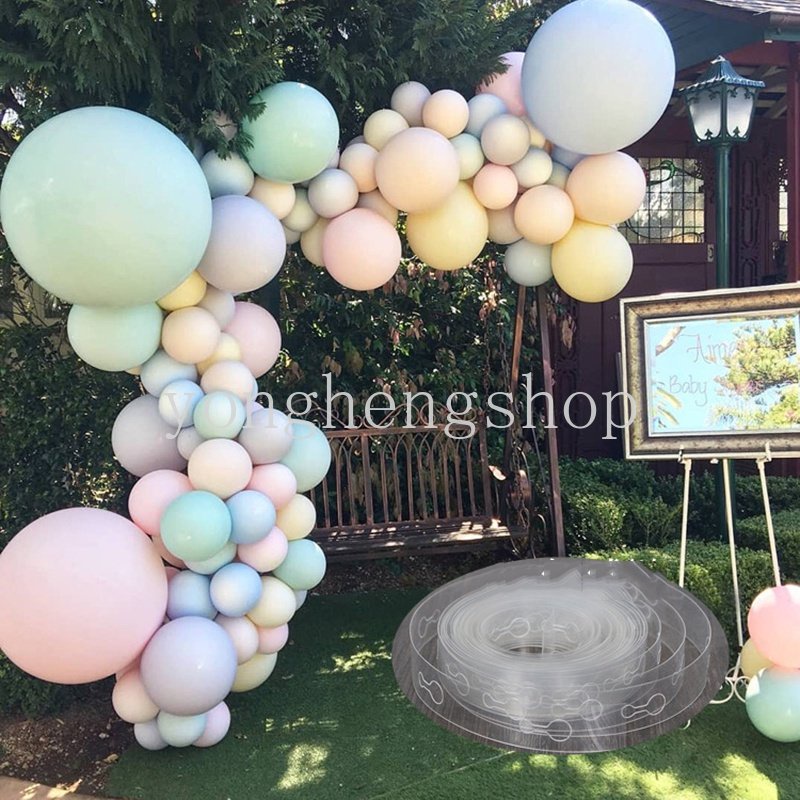 5m Double Hole Balloon Chain Wedding Arch Balloon Connecting Strip Pesta Ulang Tahun Balon Rantai Latar Belakang Dekorasi DIY Airballoon Chain Strip