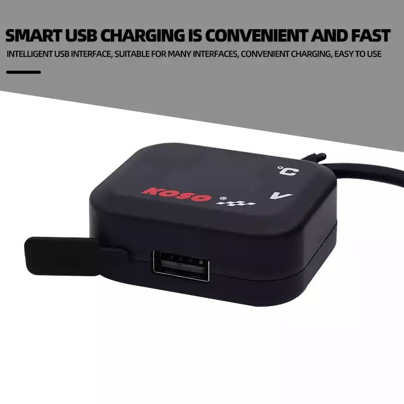 Volt Meter Koso 3 in 1/Voltmeter 3 in 1 Koso Usb Anti Air Original/Voltmeter 3in1 Charger USB 2A Breket Spion/Voltmeter Koso 3 In 1 USB Charger Universal Semua Motor Anti Air Original Termometer Digital Jam Suhu Tegangan Aki Vario Pcx Ninja Cbr