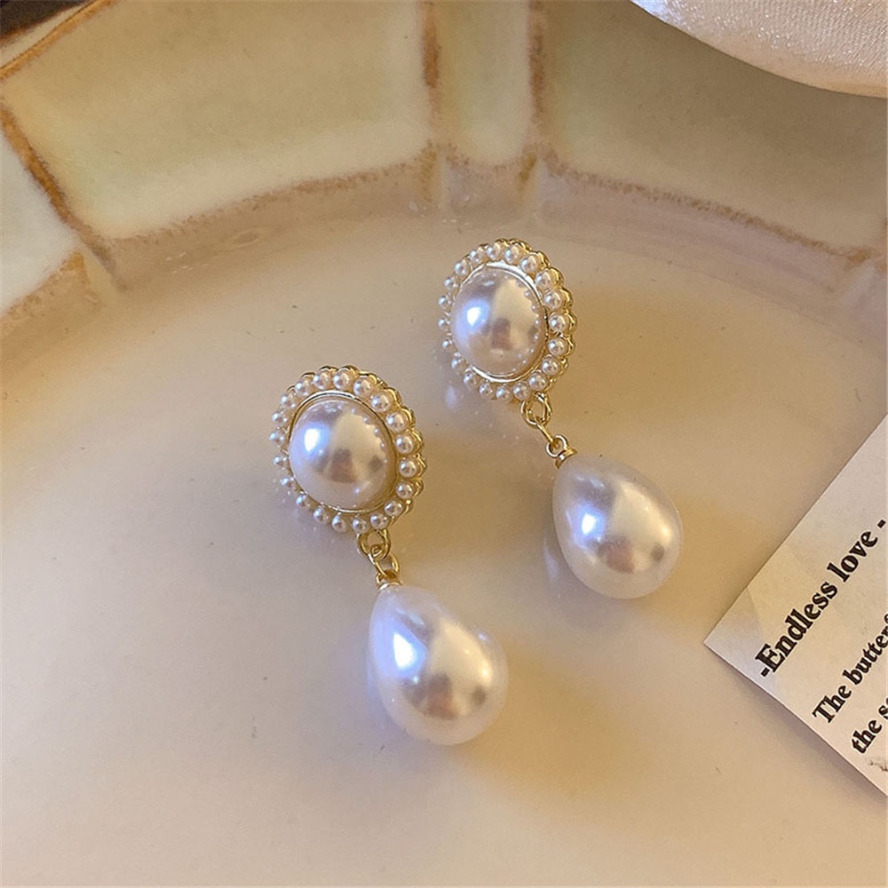 French Retro Baroque Pearl Earrings Girly Design Anting Sederhana S925 Perak Jarum Temperamen Anting Perhiasan Gadis Seksi