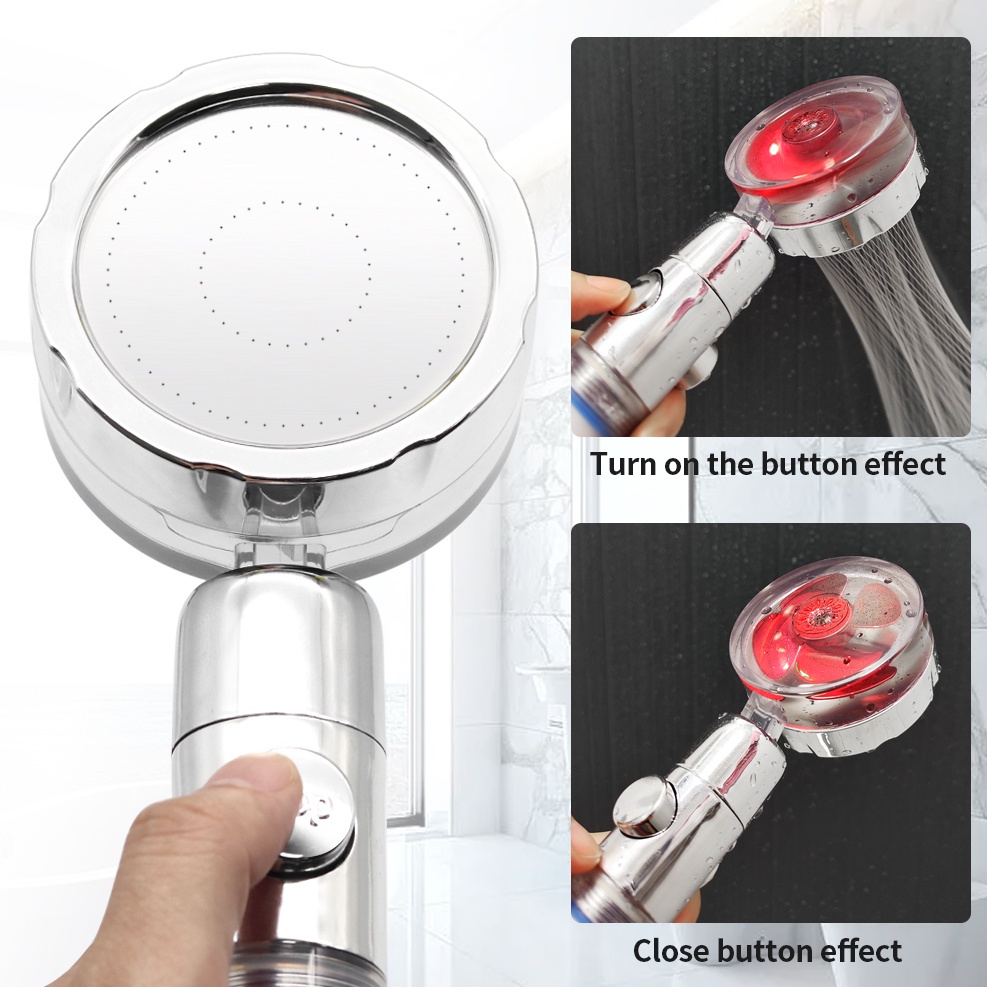 Kepala Shower Kamar Mandi Sower Kipas Turbo Jet Aliran Kencang dengan Filter
