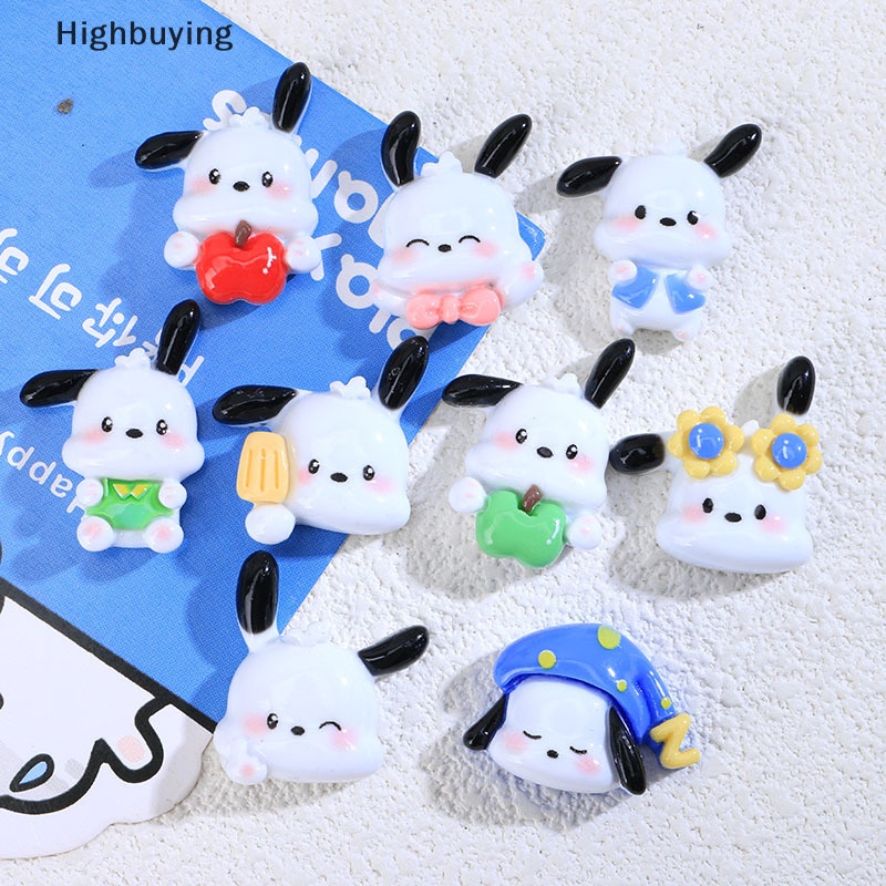 Hbid 10pcs Kawaii Anime Sanrios Pochacco Series Cute Phone Case Resin Patch DIY Resin Aksesoris Kartun Bahan Kerajinan Mainan Glory