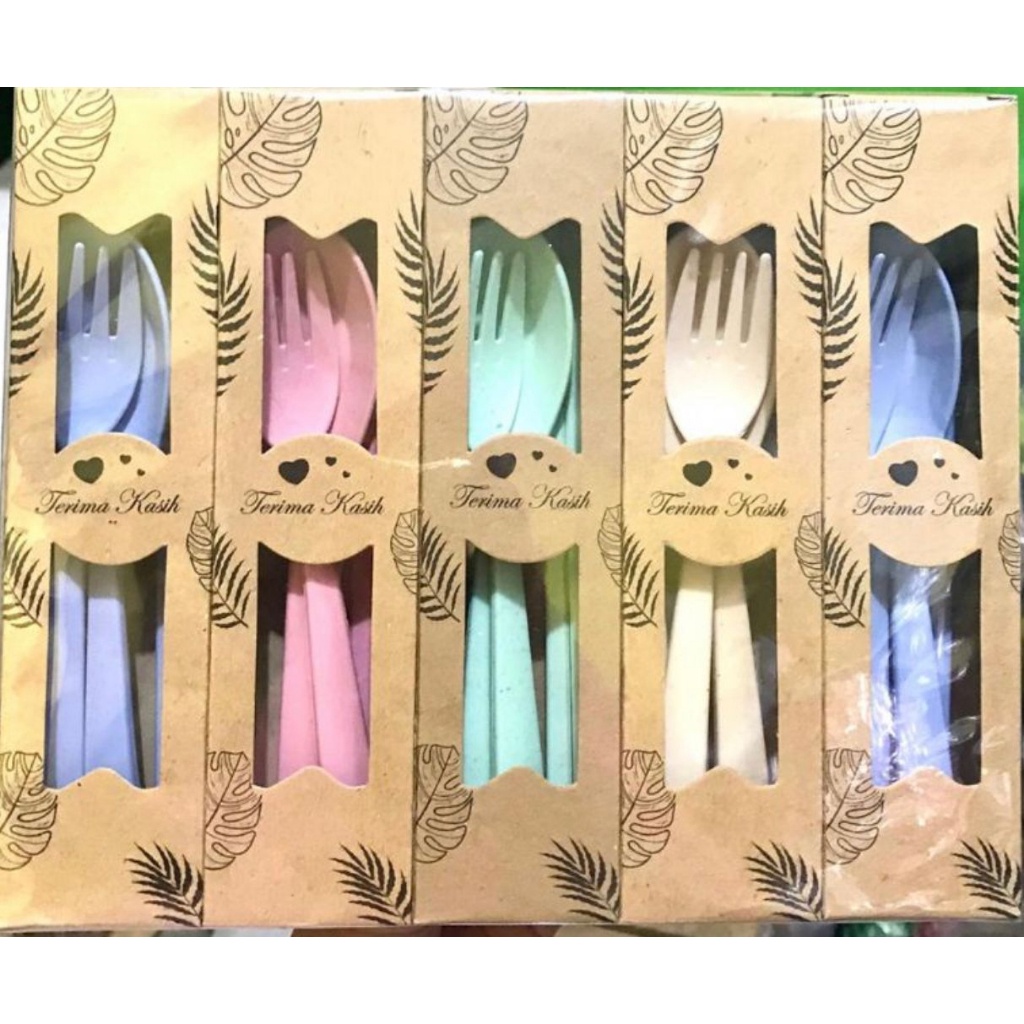 SENDOK GARPU SUMPIT 3 IN 1 SENDOK SOUVENIR BAHAN PLASTIK SENDOK SET TRAVEL - BDC