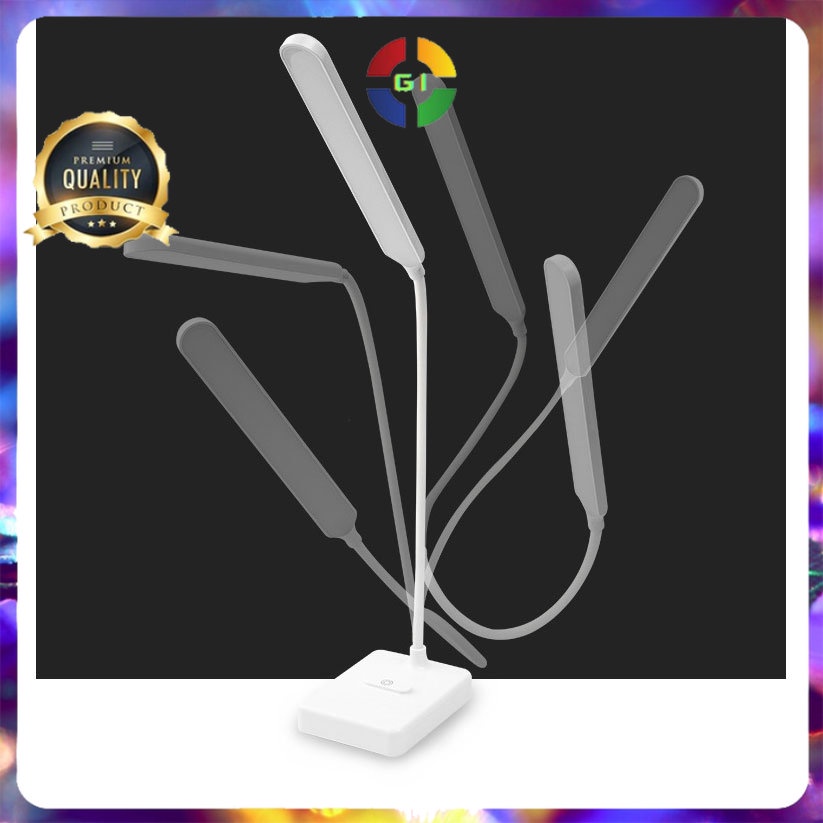 Lampu Meja Belajar 30 LED Rechargeable Battery 3 in 1 Color White
