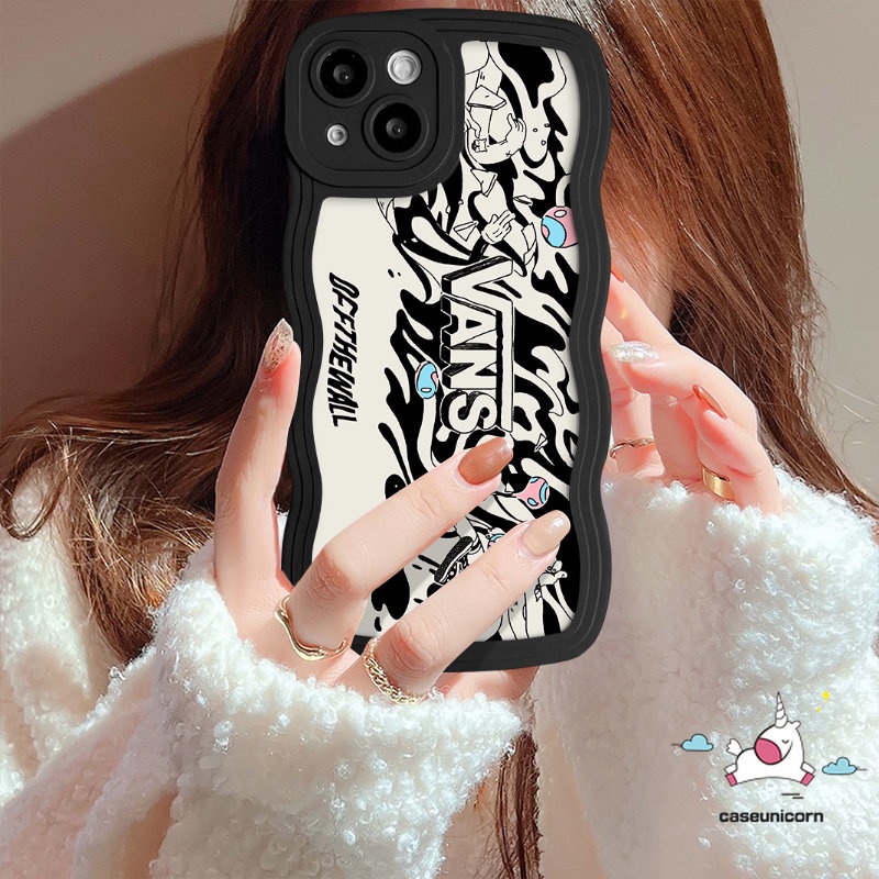 Case Anime Kartun Merek Trendi Untuk Infinix Hot 10 11 9 12 Play Note 12 G96 10 Pro Hot 11s 10s 20 10 9 12i 10Lite 20s 8 12 Pro Smart 6 4 5 Plus Label Graffiti Wavy Edge Soft Sarung