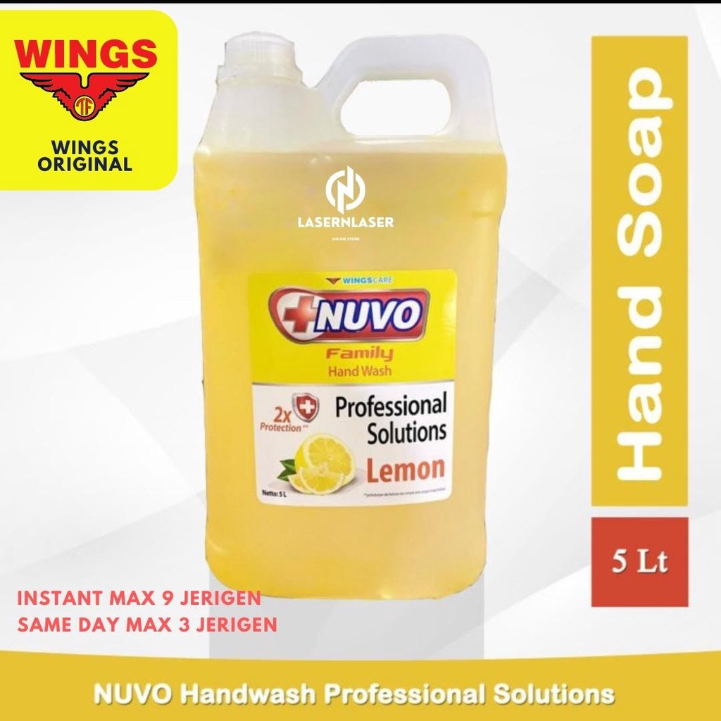 Nuvo Family Handwash Sabun Cuci Tangan Lemon - KUNING 5 Liter 5L