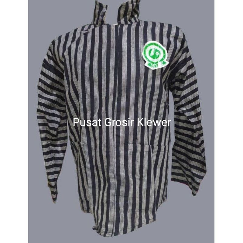 Lurik Baju Lurik Jawa Motif Garis Lurik Abu/ Baju Tradisional Jawa Lurik / Baju Surjan Tenun Lurik