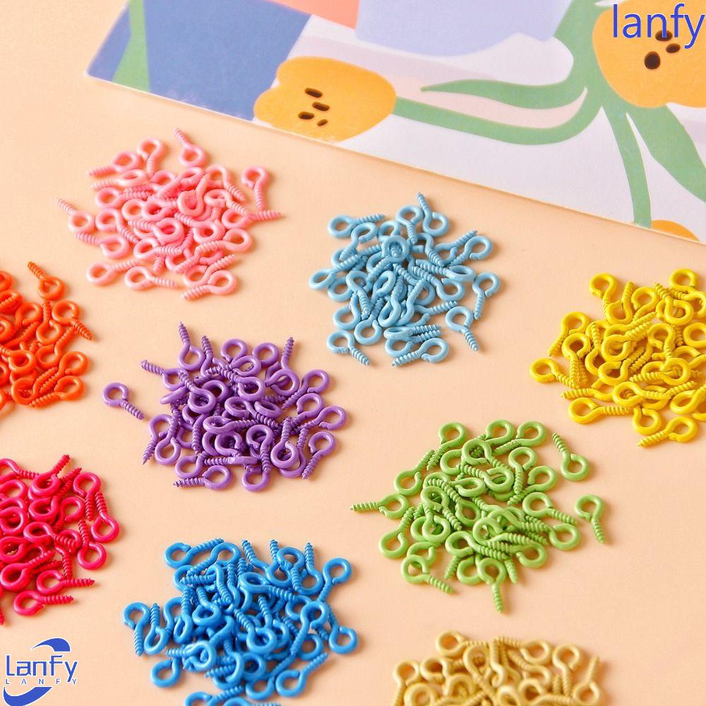 Lanfy Eyepins Gantungan Kunci Aksesoris Perhiasan Mungil Warna-Warni Untuk Liontin Mata Pin Hooks