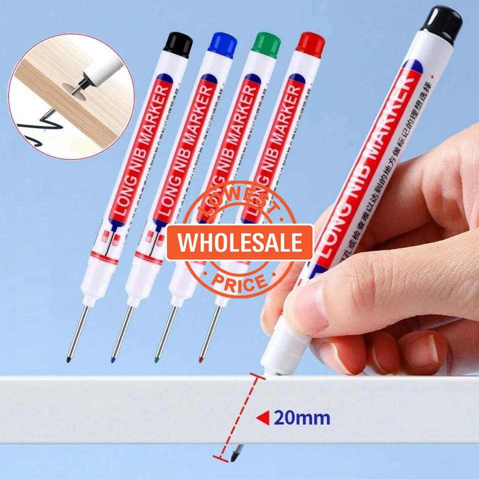 [Harga Grosir] Penanda Khusus Memanjang Berminyak/Pulpen Penanda Lubang Dalam Serbaguna/Penanda Kepala Panjang Anti Air Untuk Dekorasi Woodworking Kamar Mandi