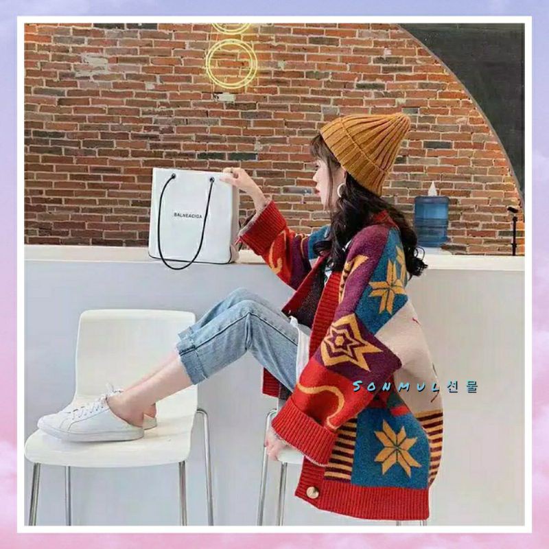 IMPORT WINTER WOMAN OVERSIZED CARDIGAN THICK KNIT BAJU HANGAT WANITA MUSIM DINGIN KARDIGAN