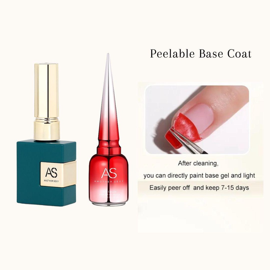 AS Peelable Base Coat / Base coat untuk praktek / Base coat bisa di kelupas /base peel off perawatan kuku