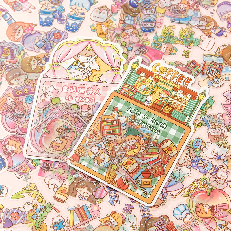 50pcs Paket Stikers Gadis Kartun Yang Indah Stiker Siswa Scrapbook Deco DIY