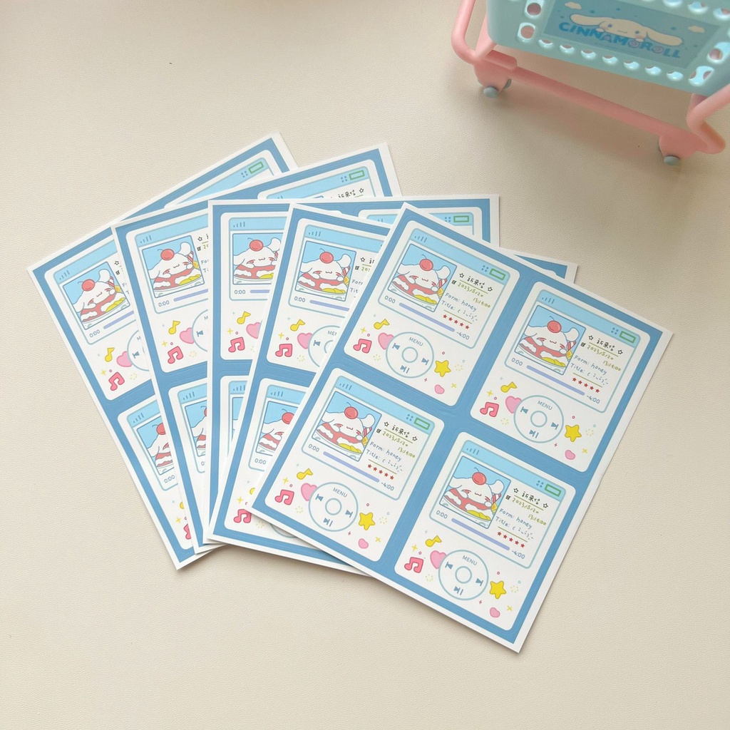 Galicici Sanrio Same MP3 Series Sealing Sticker/Kuromi/Cinnamoroll/Stiker Hias Sealing Sticker