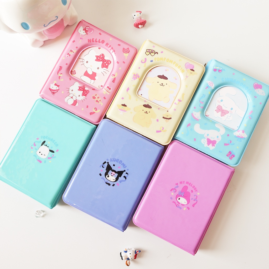 Galicici Sanrio Gaya Yang Sama Buku Kartu Tiga Inci/Kuromi Lucu/Pochacco Love Bean Album Buku Penyimpanan Kartu Kecil