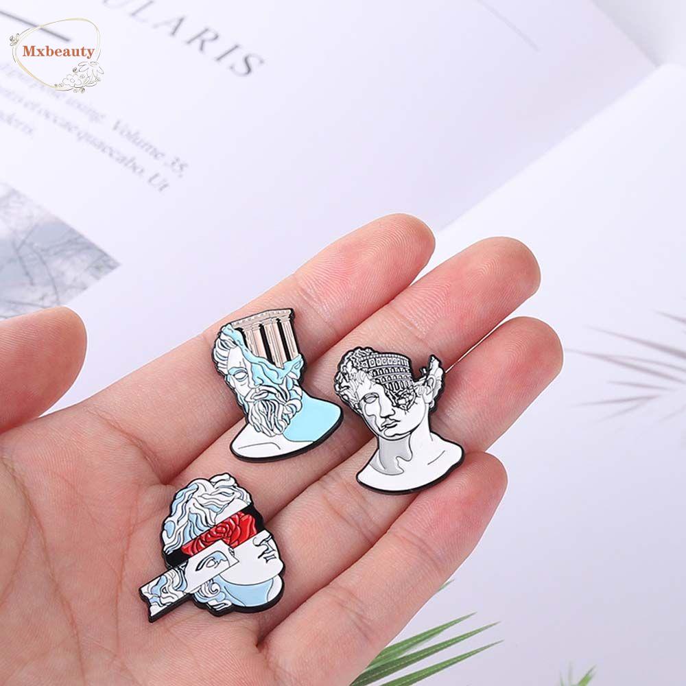 Mxbeauty Patung Wajah Bros Hadiah Untuk Anak-Anak Kartun Perhiasan Aksesoris Perjalanan Peringatan Lencana Pin Kerah Pin Enamel Pin