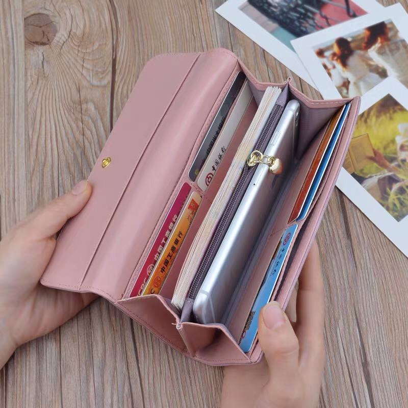 DOMPET WANITA PANJANG A585 KULIT PU POLYESTER IMPORT KOREA MURAH WALLET PREMIUM BRAND JAKARTA