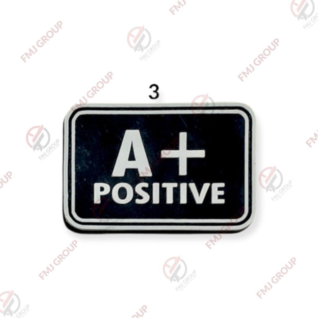 Emblem Patch Rubber Logo Medic, A+ Pos B+ Positive Logo PMI Palang Merah Indonesia, Golongan Darah