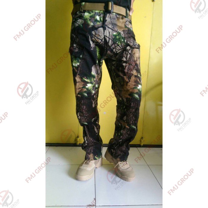 celana helicon loreng camo motif daun / Celana Loreng woodland ripstop