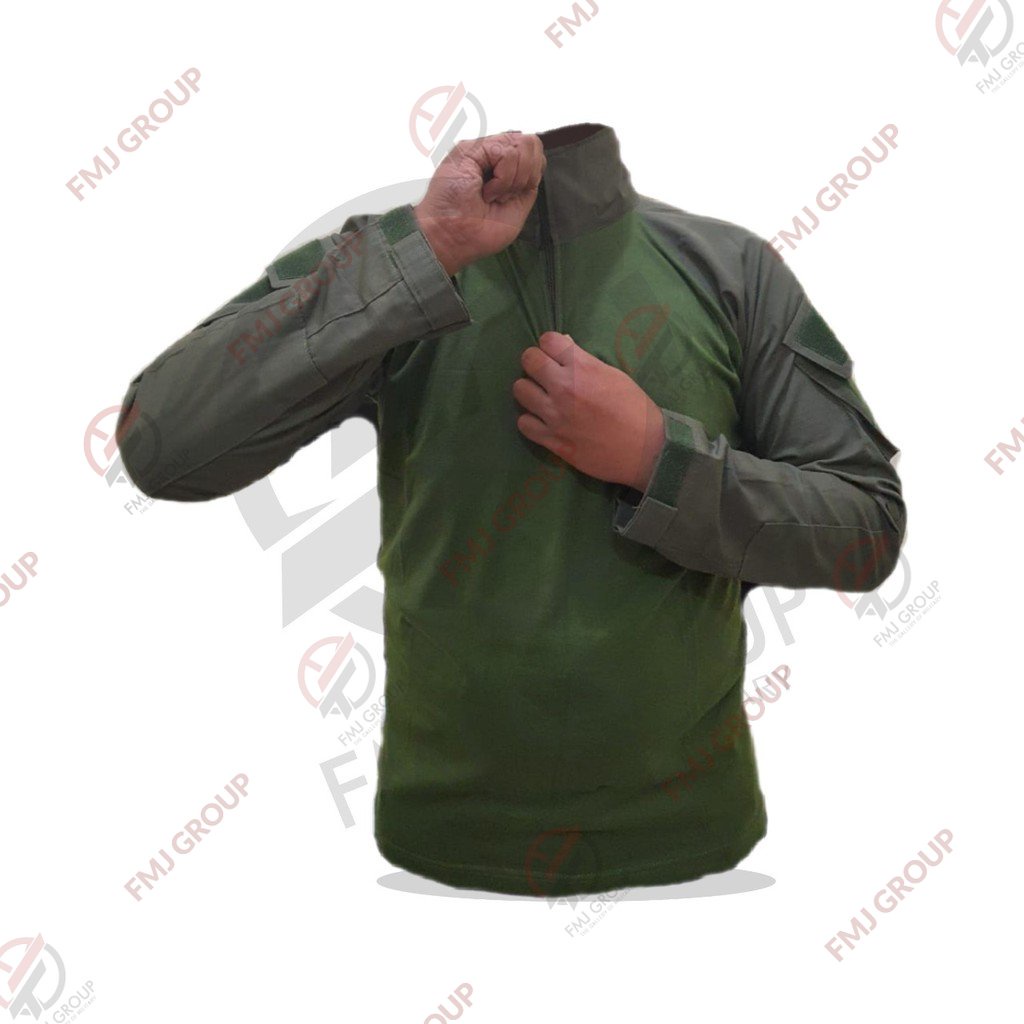 Kaos BDU Tactical Lengan Panjang / Combat Shirt Kaos Tactical Hijau Olive