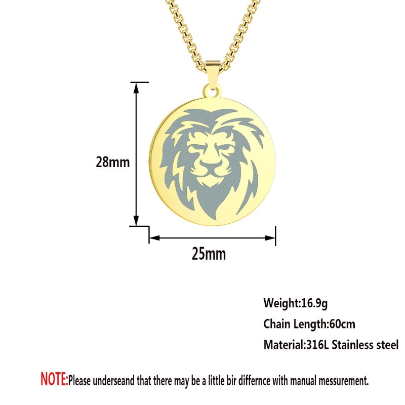 Z H Perhiasan Stainless Steel Lion Pendant Pria Kalung Fashion Retro Hip Hop Pesta Perhiasan Aksesoris Hadiah Ulang Tahun