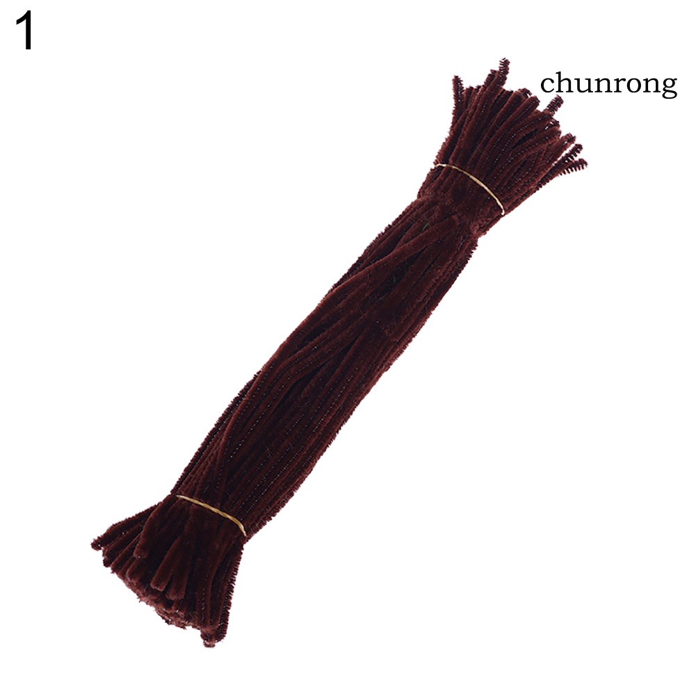 100pcs Chenille Batang Pembersih Pipa Tongkat Twist Anak DIY Craft Mainan Edukasi
