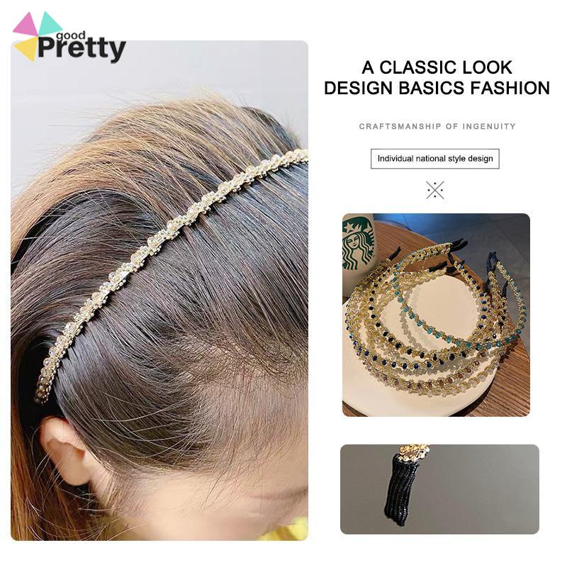 Bando Wanita Premium Diamond Metal Fashion Korea Bandana Mutiara Rambut - PD