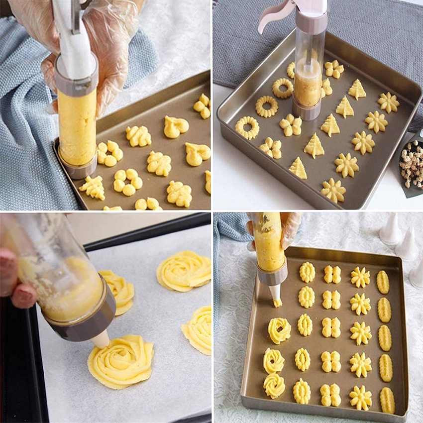 20pcs Cookie Press Making Gun Set Semprit Alat Cetak Kue Kering Cake Mold Gun