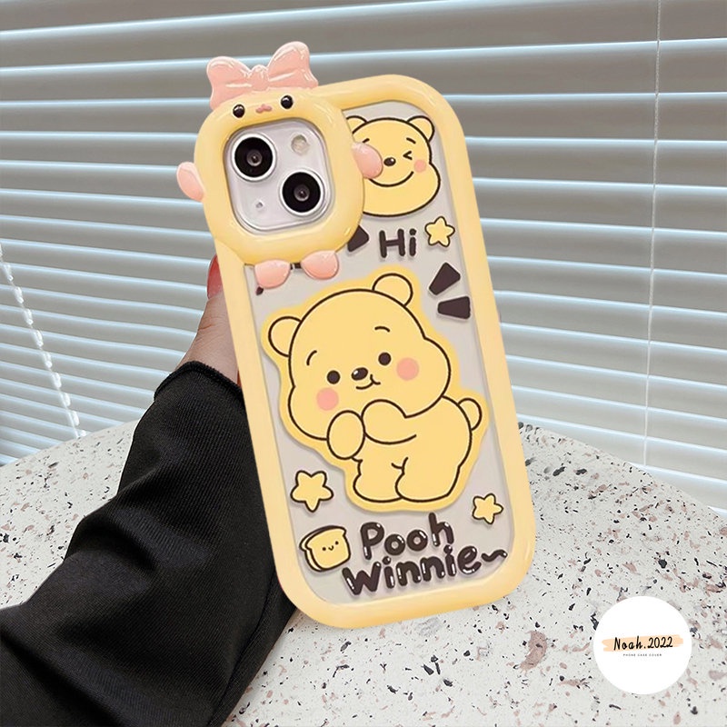 Case Lensa Monster Kecil Ikatan Simpul 3D Untuk Realme C11 C25 C31 C33 C25Y C12 C15 C30 C35 C21 C20 C17 C21Y C3 C25s 6i 8Pro 5 5i 9 7i 8 9i 5s 7 9Pro+kartun Winnie the Pooh Sarung Soft Case