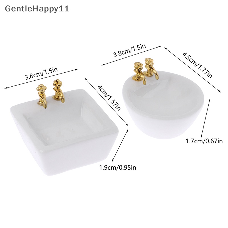 Gentlehappy 1: 12rumah Boneka Miniatur Keramik Wastafel Kamar Mandi Model Furniture Decor id