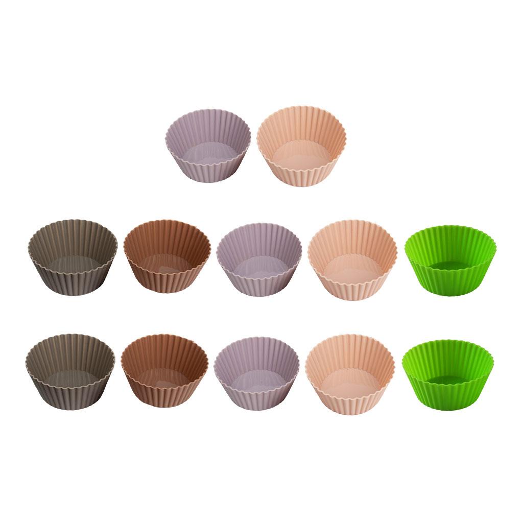 12buah Cetakan Muffin Silikon Kue Baking Bun Tray Mold