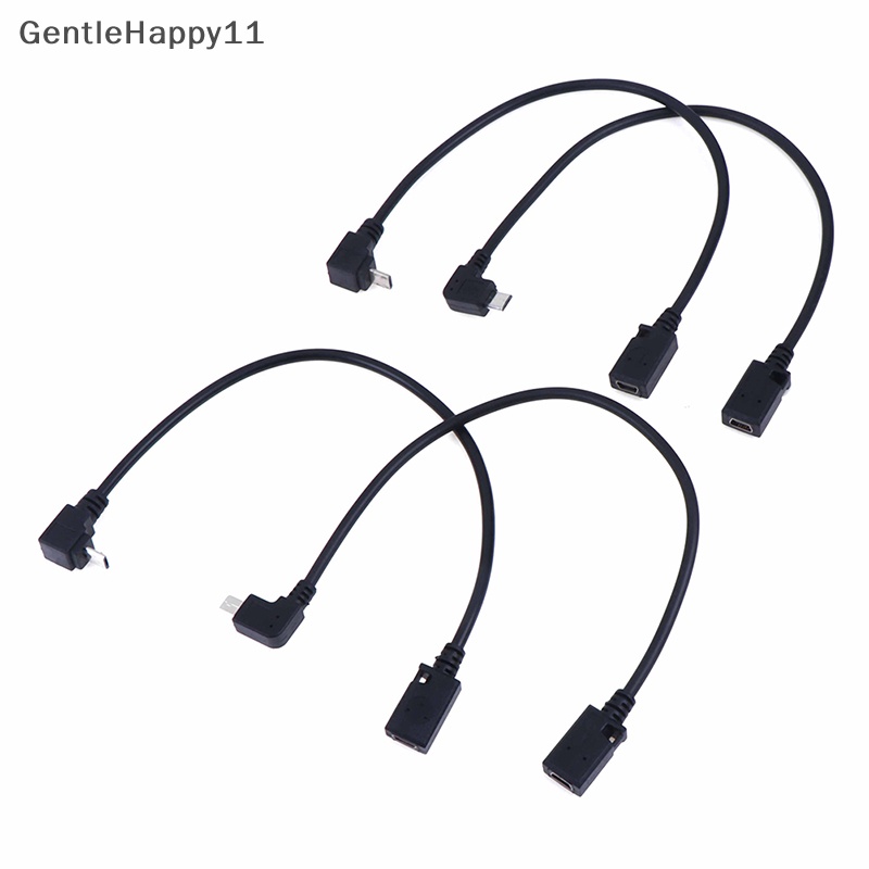 Gentlehappy Kabel converter adapter micro usb male to mini usb female 90derajat id