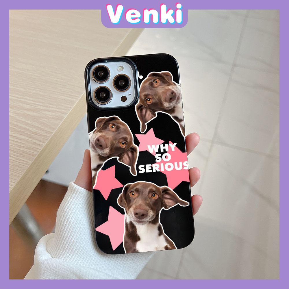 VENKI - For iPhone 11 Phone Case Black Glossy TPU Soft Case Shockproof Protection Camera Dog Simplet English Compatible with iPhone 14 13 Pro max 12 Pro Max xr xs max 7 8 Plus