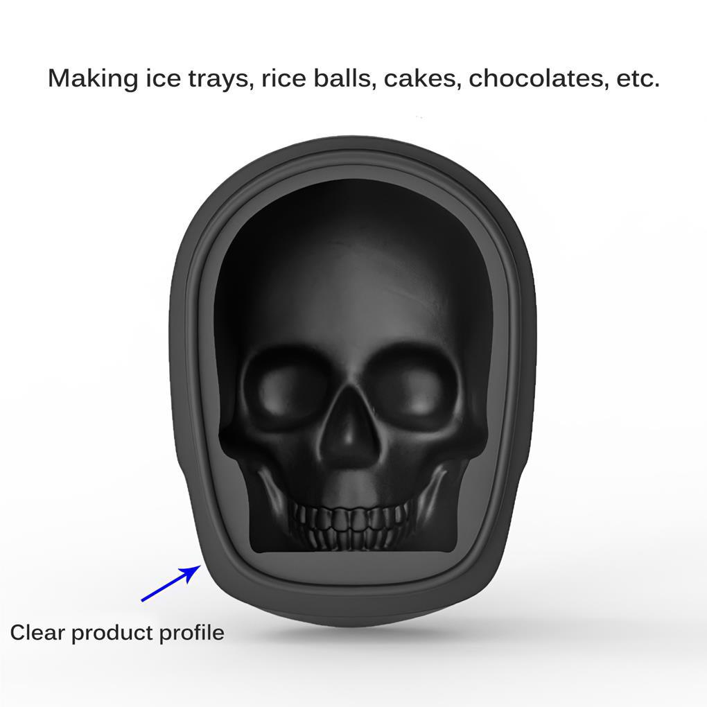 Cetakan Es Silikon Tengkorak Besar 3D Skull Large Mold Ice Tray Skull Es Silikon