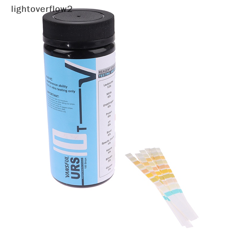 [lightoverflow2] 100strip URS-10T Strip Reagen Urinalisis 10meter Tes Urin Strip Stool Protein Darah Urin Test Perawatan Kesehatan [ID]