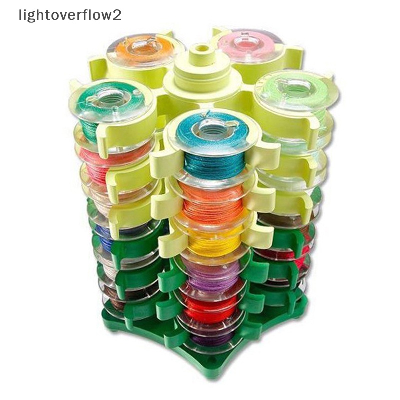 [lightoverflow2] Klip Penyimpanan Menara Bobbins Jahit Berdiri Tempat Plastik Spool Benang 30 [ID]