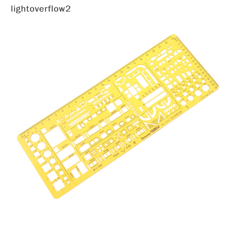 [lightoverflow2] Penggaris Template Arsitek Profesional Menggambar Stensil Alat Ukur Siswa [ID]