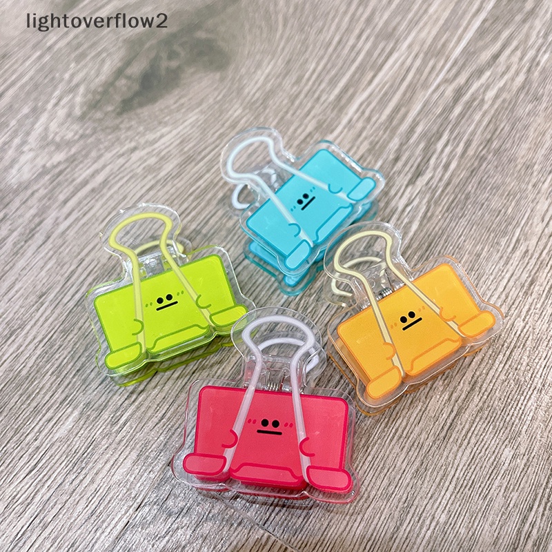 [lightoverflow2] Multicolor Cute Face Acrylic Binder Clip Planner Klip Penjepit Kertas Hias [ID]