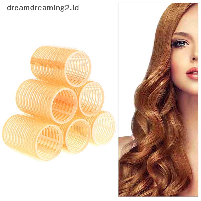 (drea) Self Grip Rollers Cling Stick Pengeriting Rambut Ikal Gelombang Styling Salon Setg Alat//