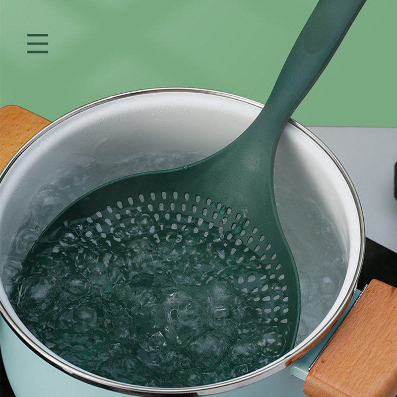 [Unggulan] Mie Telur Sayur Buah Sendok Tiris Gagang Panjang Sendok Colander Besar Mudah Dibersihkan Alat Masak Dapur Tahan Suhu Tinggi Sendok Makanan