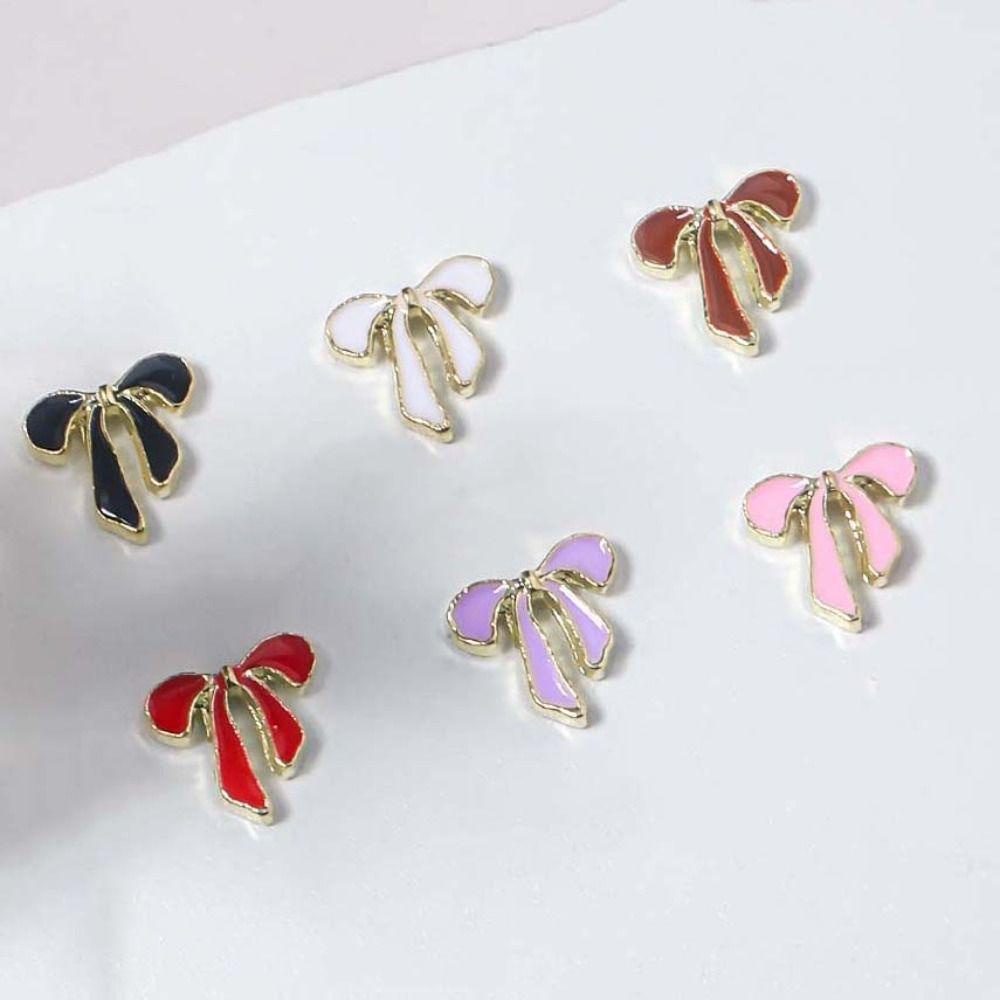 Mxbeauty Bow Nail Rhinestones Wanita Manicure Aksesoris Alloy Busur Kuku Hiasan Nail Jewelry