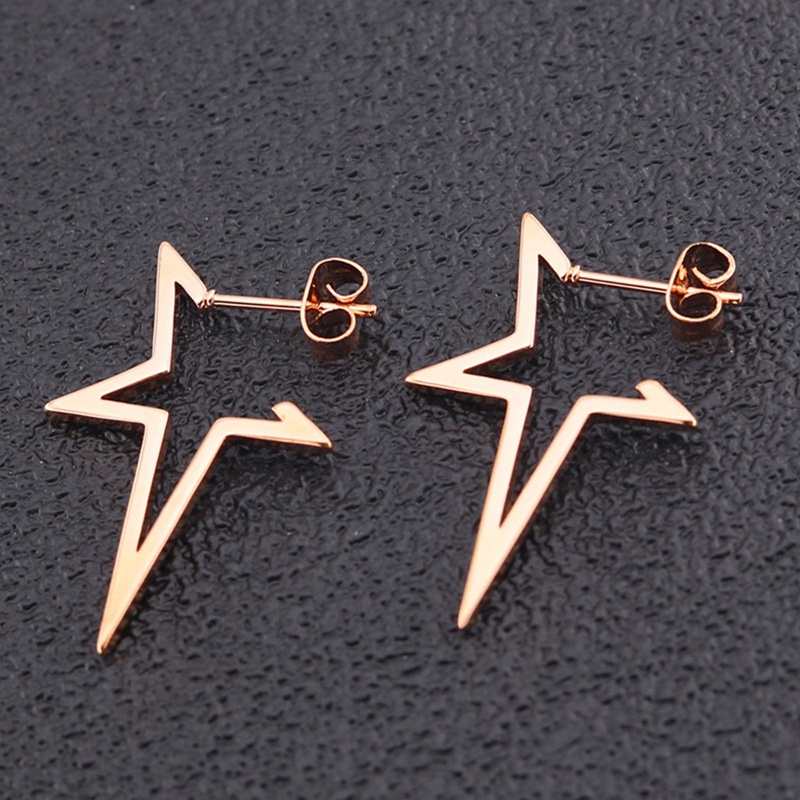 Anting Baja Titanium Hip Hop Gothic Fashion Bintang Besar Punk Stud Earrings Untuk Wanita Perhiasan Pesta Teman Hadiah Terbaik