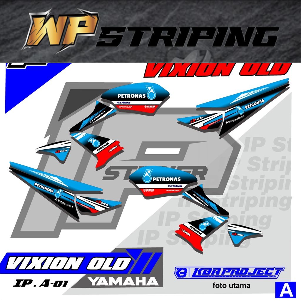Striping VIXION OLD PETRONAS - Sticker Striping Variasi List YAMAHA VIXION OLD PETRONAS IP.A-01 Desi