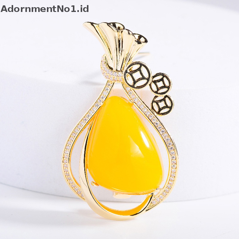 [AdornmentNo1] Bros Saku Uang Lilin Imitasi Desain Elegan Aksesoris Pakaian Pin Temperamen Aksesoris Pakaian [ID]