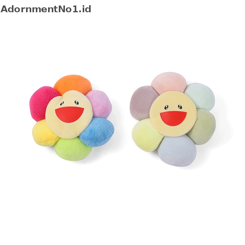 [AdornmentNo1] Katun Puffy Sunflower Smiley Face Bros Untuk Wanita Fashion Tanaman Kerah Pin Lencana Bros Pakaian Tas Aksesoris Perhiasan [ID]