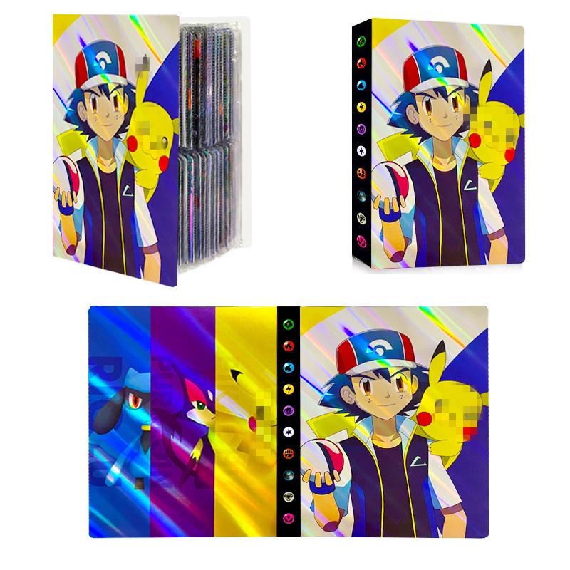 Buku Album Anime Pokemon 3D 240pcs Kapasitas Kartu Map Game Pokémon Go Cards Holder Binder Collections Folder Hadiah Anak