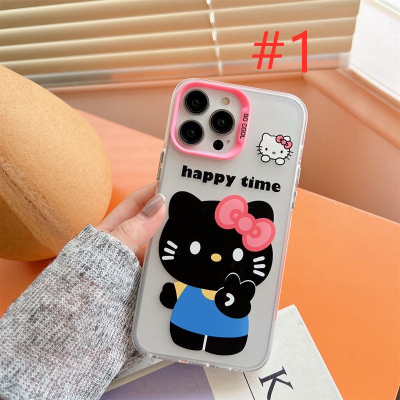 Lucky Play Phone Hello Kitty Skin Feel Soft Case HP iP iPhone 12 13 14 Pro Max 11 Girl Woman FTD Casing Apple