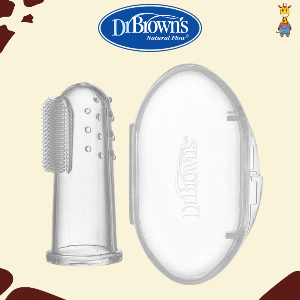 Dr. Brown's Silicone Finger Toothbrush with Case / Toothbrush Bayi / Sikat Gigi Bayi / Sikat Lidah Bayi - HG010