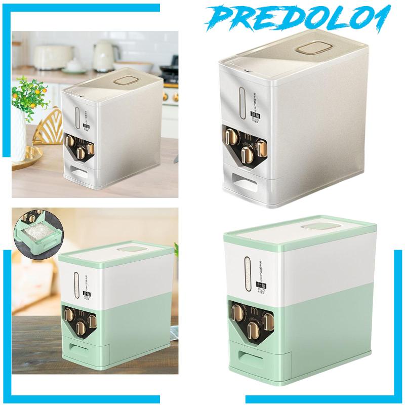 [Predolo1] Dispenser Sereal Wadah Penyimpanan Beras 6kg Untuk Meja Dapur Rumah Tangga