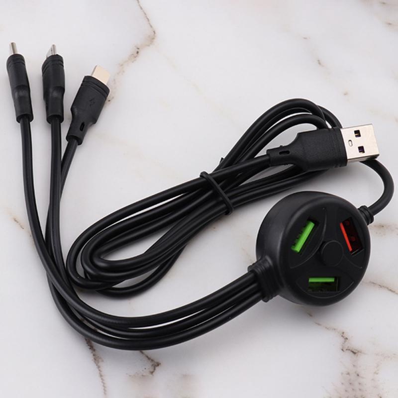 6in1 Data Transmisi Usb C Kabel 120cm Fast Charging Data Line Multi-Fungsi Kabel Data Ponsel Pengisian Cepat Portabel Stabil